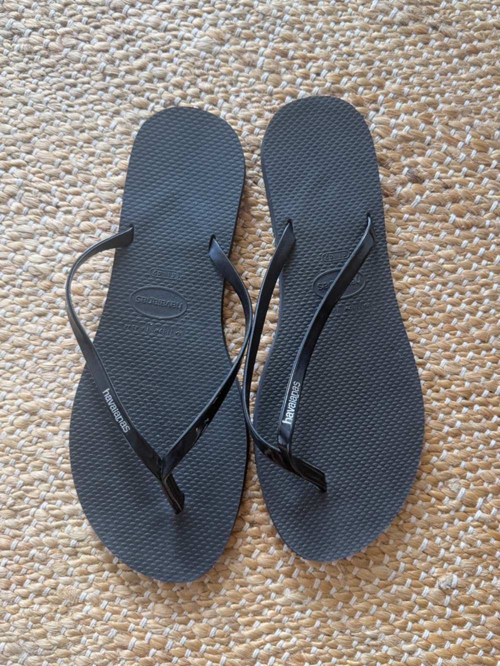 Havaianas Black Slim Flip Strap Flops, EU 41-42